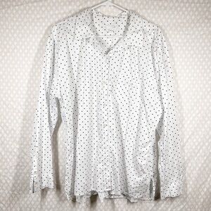 J. Jill‎ White Black Polka Dot Button Down Top